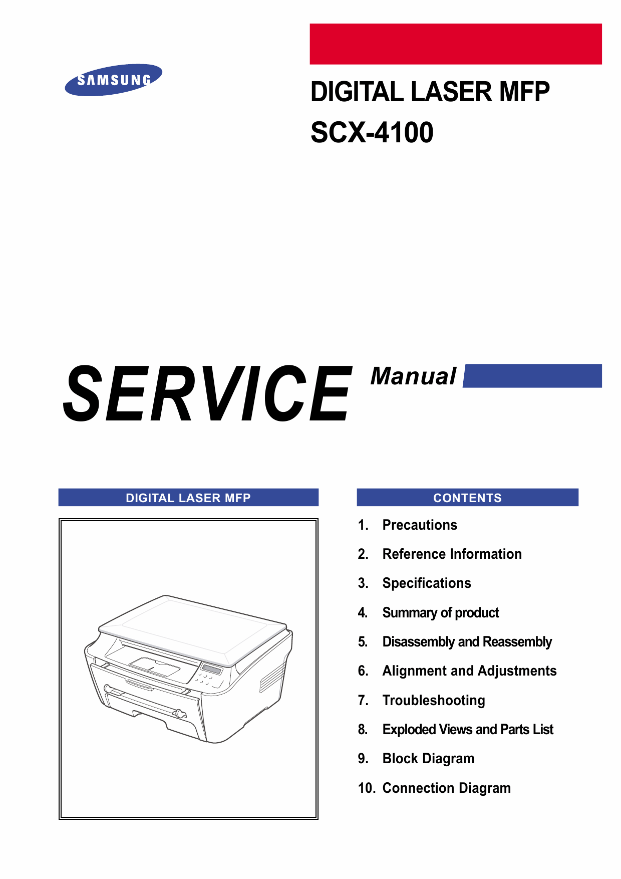 Samsung Digital-Laser-MFP SCX-4100 Parts and Service Manual-1